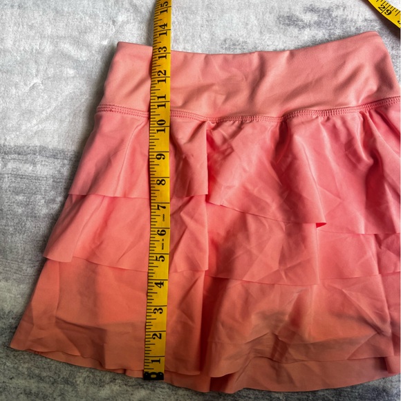 JoyLab Orange Mini Skater Skirt with Ruffled Tiers - Picture 3 of 8